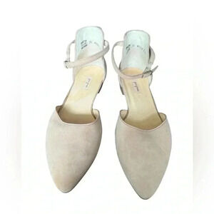 Paul Green Suede Beige/Tan Flats with Ankle Strap Size 8